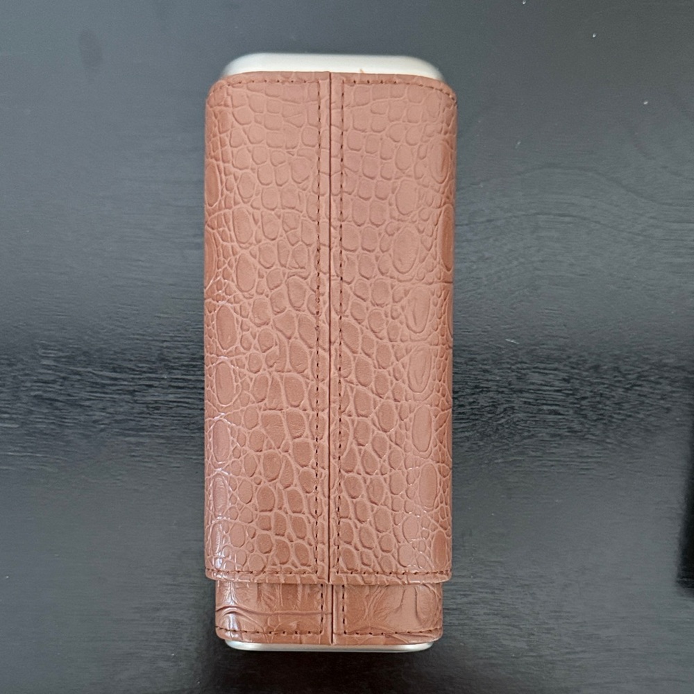NWT Scotte Brown Croc-Embossed Leather Cigar Case - Picture 3 of 7